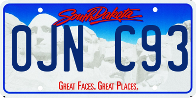 SD license plate 0JNC93