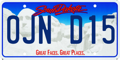 SD license plate 0JND15