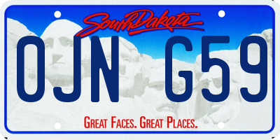 SD license plate 0JNG59