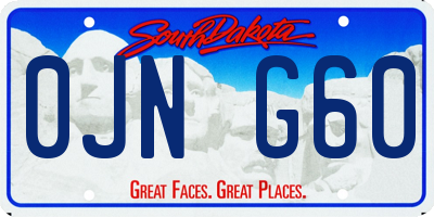 SD license plate 0JNG60