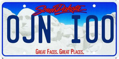 SD license plate 0JNI00