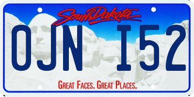 SD license plate 0JNI52
