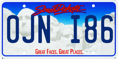 SD license plate 0JNI86
