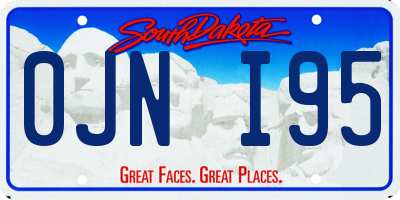 SD license plate 0JNI95