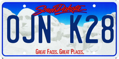 SD license plate 0JNK28