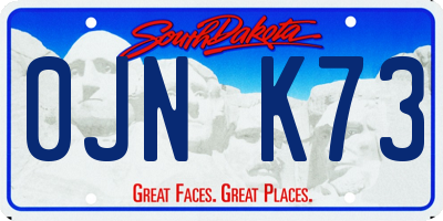 SD license plate 0JNK73
