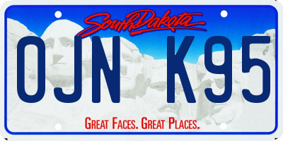SD license plate 0JNK95