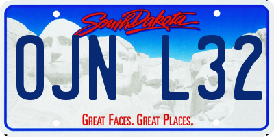 SD license plate 0JNL32