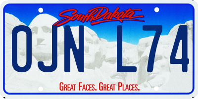 SD license plate 0JNL74