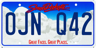 SD license plate 0JNQ42