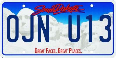 SD license plate 0JNU13