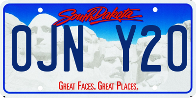SD license plate 0JNY20