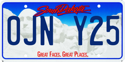 SD license plate 0JNY25