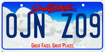 SD license plate 0JNZ09