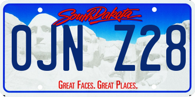 SD license plate 0JNZ28