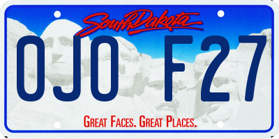 SD license plate 0JOF27