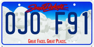 SD license plate 0JOF91