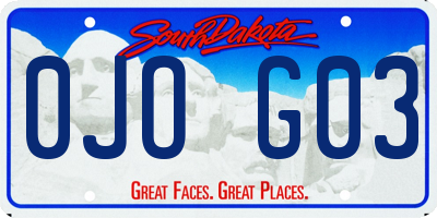 SD license plate 0JOG03