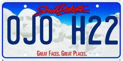 SD license plate 0JOH22