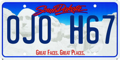 SD license plate 0JOH67