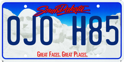 SD license plate 0JOH85