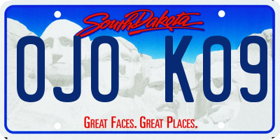 SD license plate 0JOK09