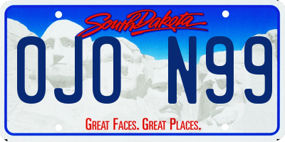 SD license plate 0JON99