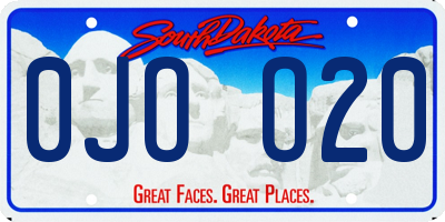 SD license plate 0JOO20