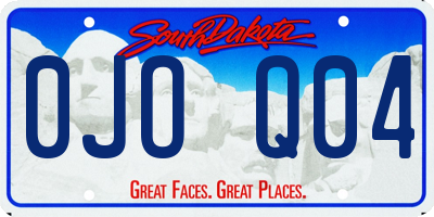 SD license plate 0JOQ04