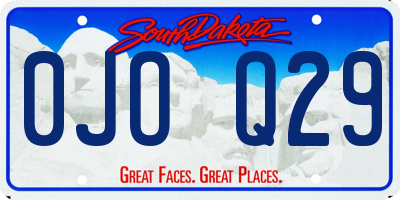 SD license plate 0JOQ29
