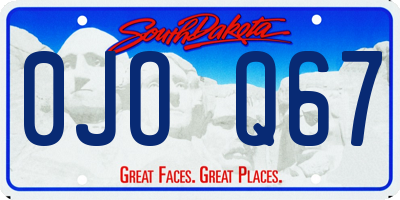 SD license plate 0JOQ67