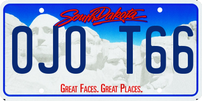 SD license plate 0JOT66