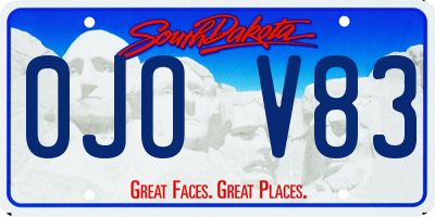 SD license plate 0JOV83
