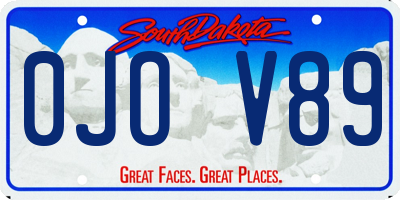 SD license plate 0JOV89