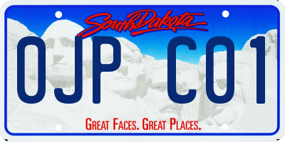 SD license plate 0JPC01