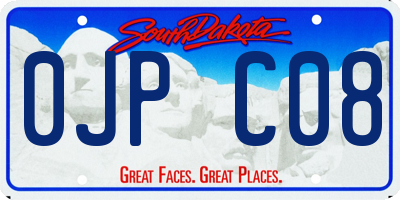 SD license plate 0JPC08