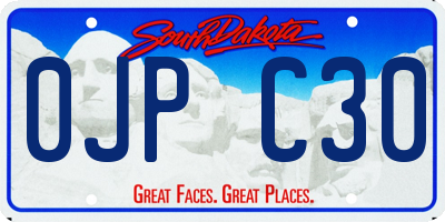 SD license plate 0JPC30