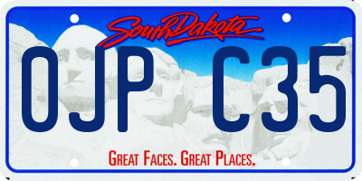 SD license plate 0JPC35