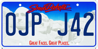 SD license plate 0JPJ42