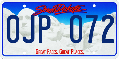 SD license plate 0JPO72