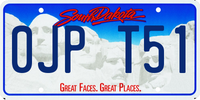 SD license plate 0JPT51