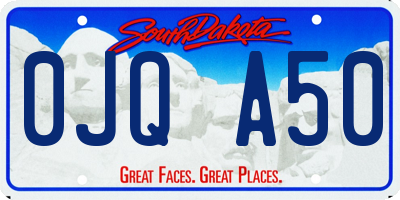 SD license plate 0JQA50