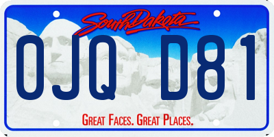 SD license plate 0JQD81