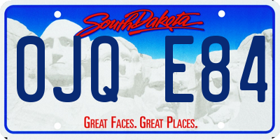SD license plate 0JQE84