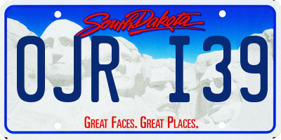 SD license plate 0JRI39