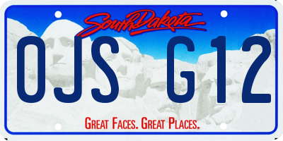 SD license plate 0JSG12