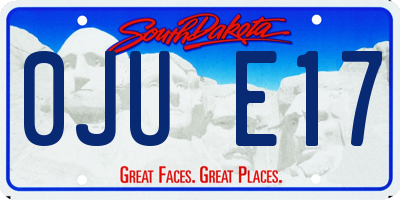 SD license plate 0JUE17