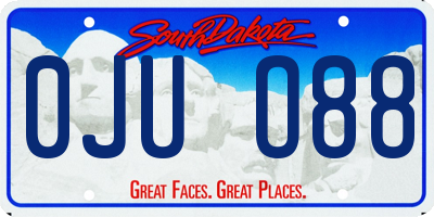 SD license plate 0JUO88