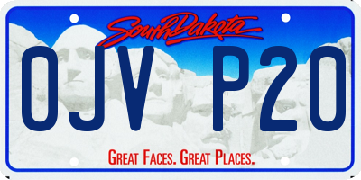 SD license plate 0JVP20