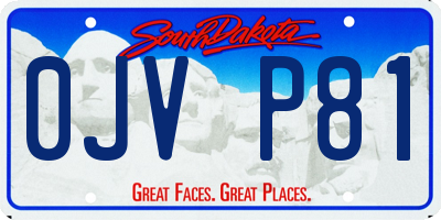 SD license plate 0JVP81